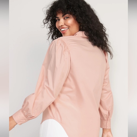 NWT Old Navy Smocked Poplin Shirt - Picture 4 of 4